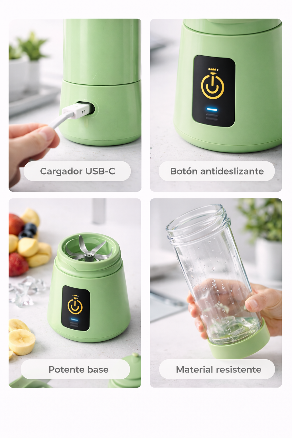 Batidora portátil recargable – Smoothies en cualquier lugar